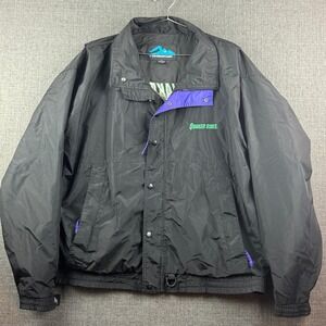 Vintage Quaker‎ State Racing Jacket Mens XL Black Green NASCAR Auto Racing 90s